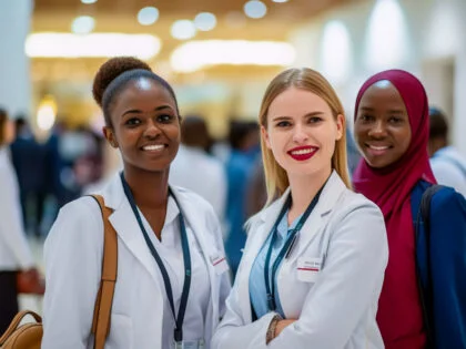 diverse female doctors at medical conference