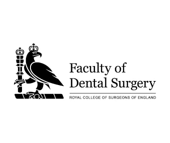 Faculty of Dental Surgery logo with black font and crowned raven crest